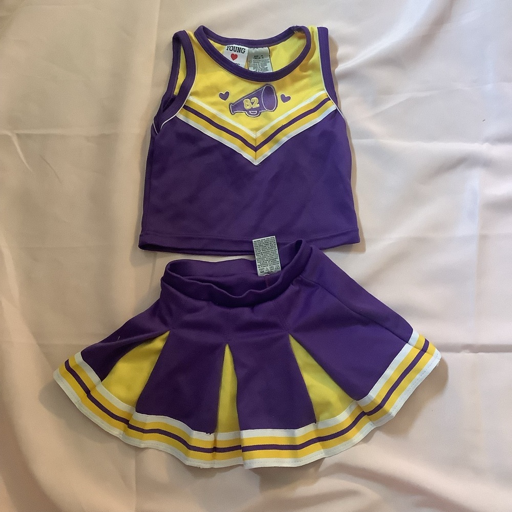 Young Hearts Girls Pleated Cheer Skort Outfit / Little Girls Cheer Costume